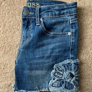 blue jean shorts